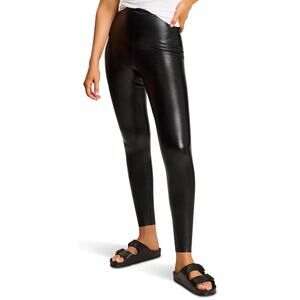 Commando Control Black Perfect Control Faux Leather High Waisted Leggings Size S